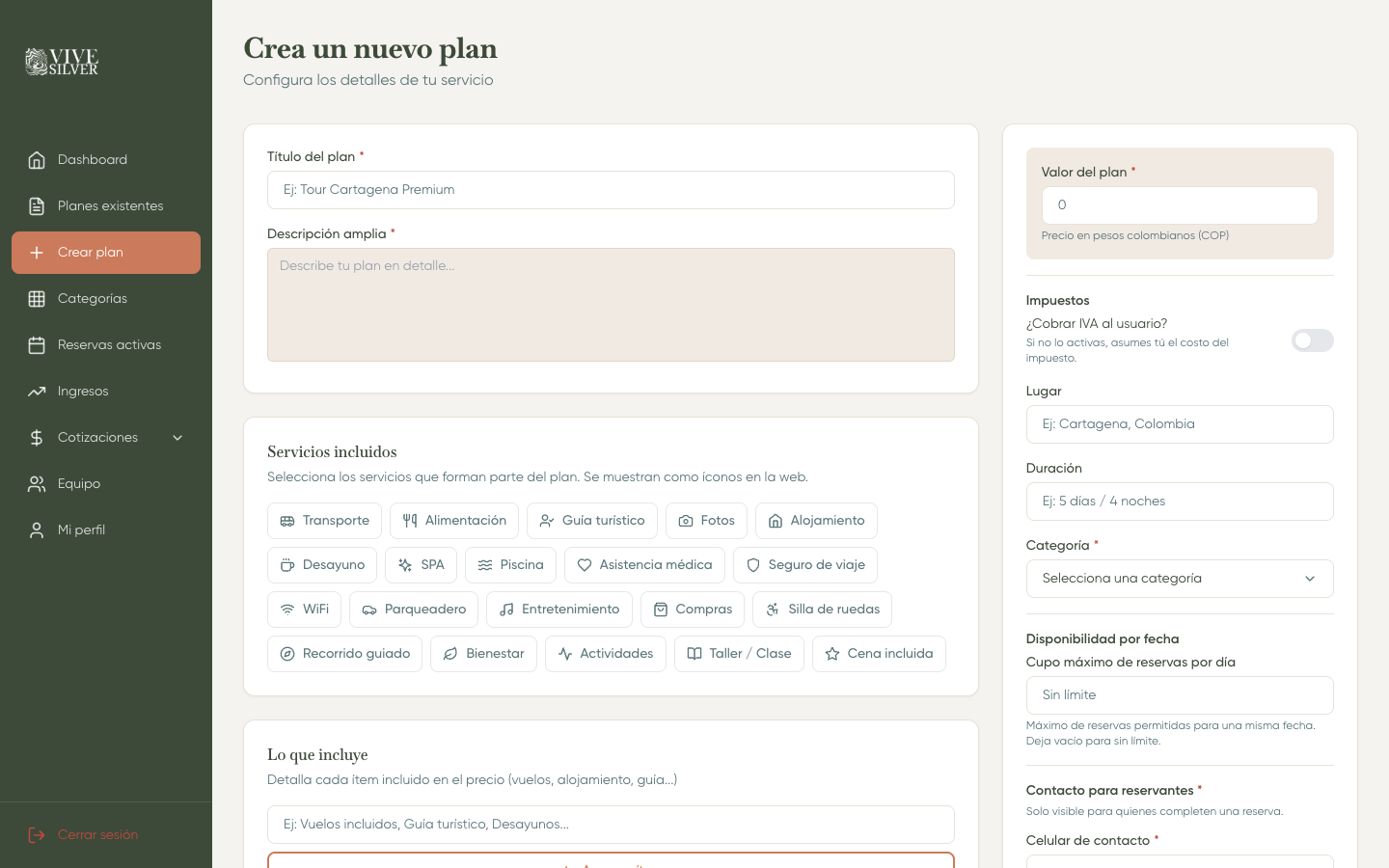 Crear plan