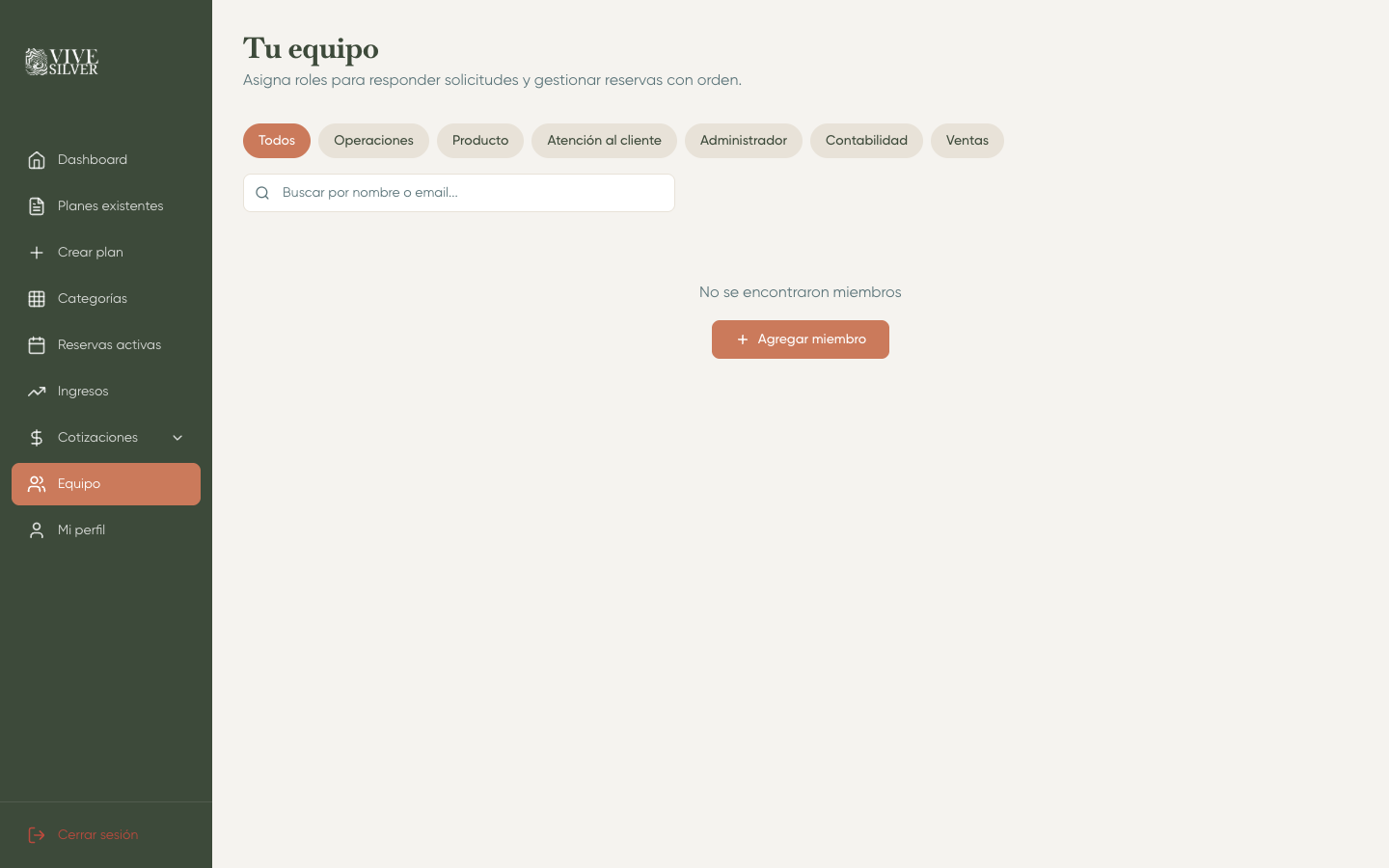 Equipo del proveedor